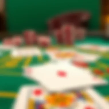 Close-up of baccarat cards on a table