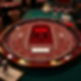 An intricate layout of a baccarat table highlighting key areas for betting
