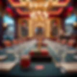 Elegant baccarat table setup