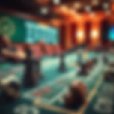 Close-up of betting strategies on a gaming table