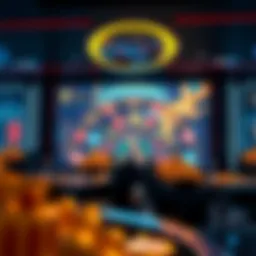 A futuristic casino interface showcasing cryptocurrency games