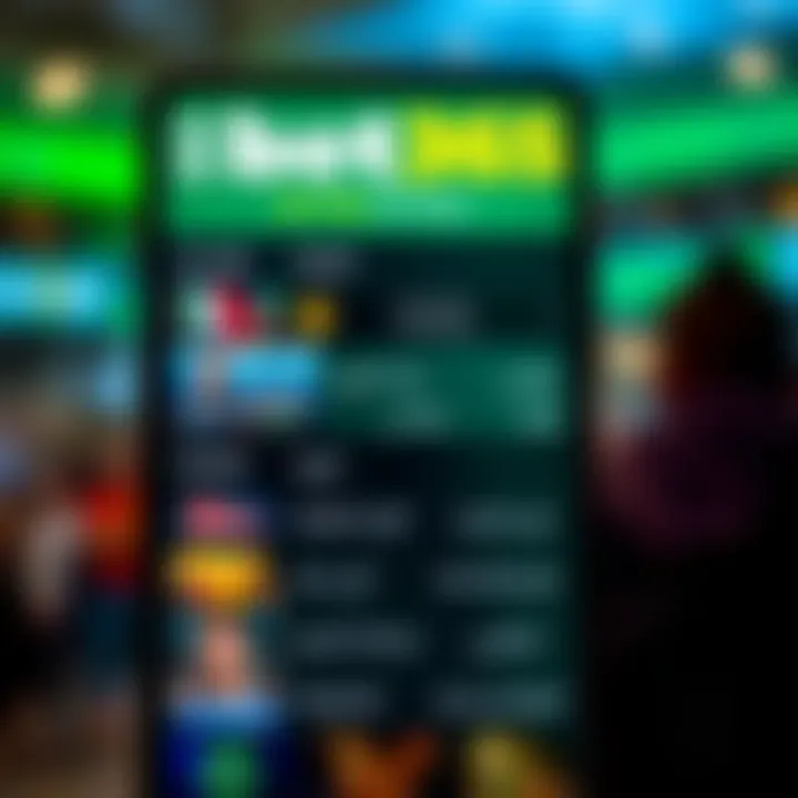 Diverse Betting Options on bet365 Mobile Display of various betting options available on bet365 mobile