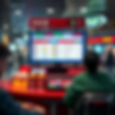 Illustration of a user interface for a betting platform