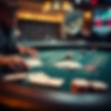 A strategic blackjack table with cards and chips