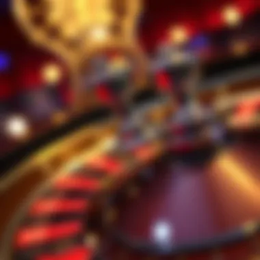 Close-up of a roulette wheel in action