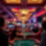 A vibrant casino floor filled with enthusiastic players at various tables
