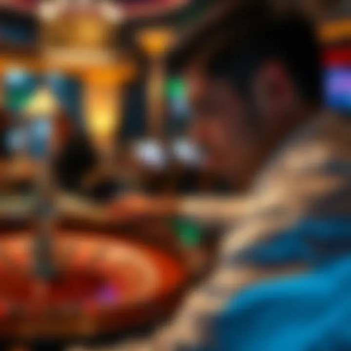 A player observing the roulette table with keen interest.