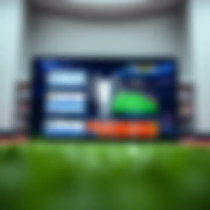 Screenshot of various betting platforms for Champions League