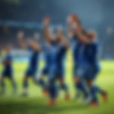 Chelsea players celebrating a recent victory