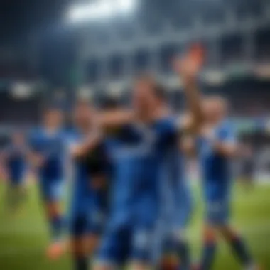 Celebrating a victory in a U21 league match