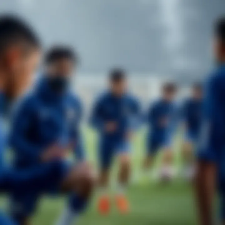 Training session of Chelsea U21 players in action