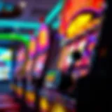 Vibrant Slot Machine Experience Colorful casino slot machine with spinning reels