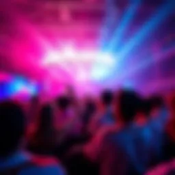 A vibrant scene from the Eurovision festival showcasing diverse performances.