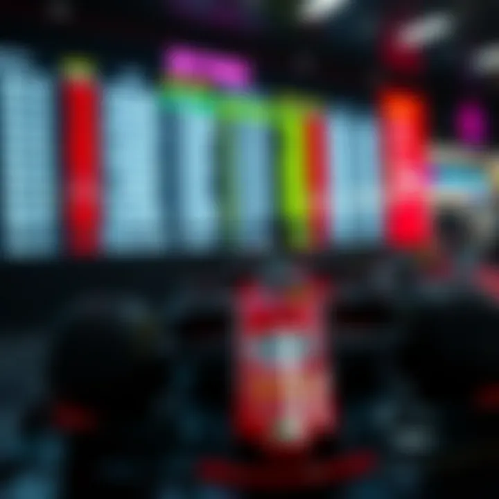 Betting odds displayed on a digital screen