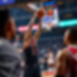 Dynamic NBA action during a live broadcast