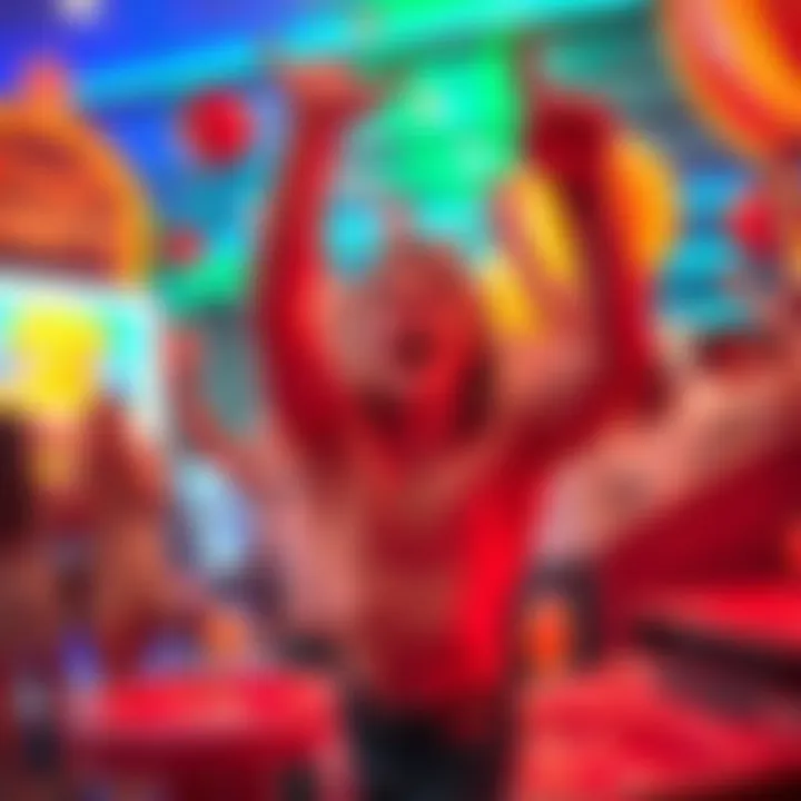 Celebration of a Major Win in the Game Exciting celebration of a big win in a fruit party slot game setting