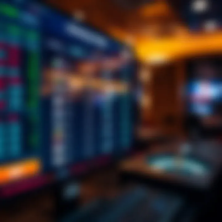 Strategic betting options displayed on a digital screen