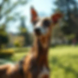 Elegant Italian Greyhound in a sunny park