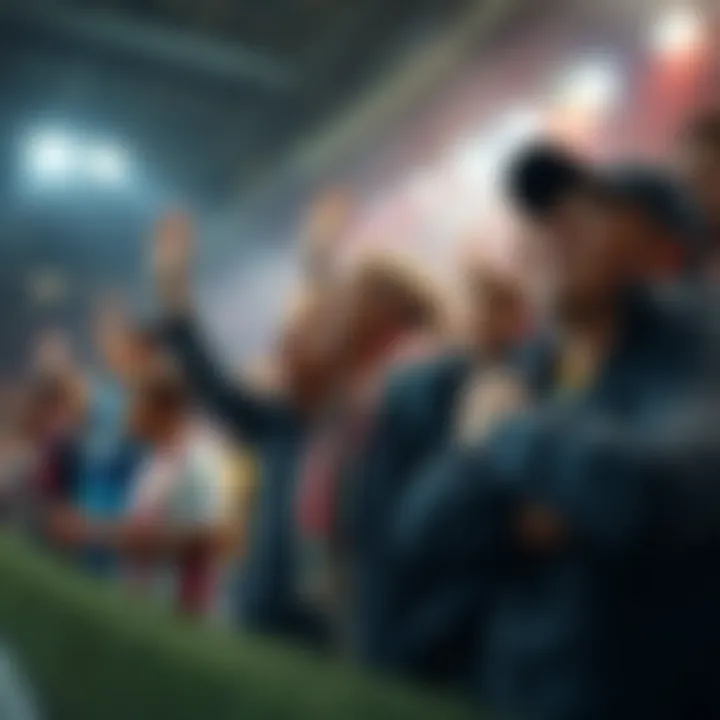Loyal fans cheering for their favorite soccer team