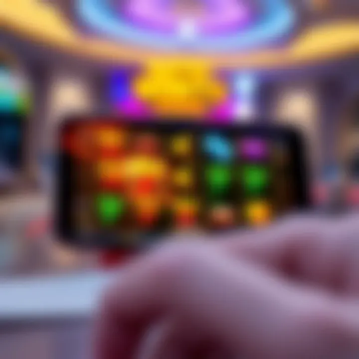 Vibrant mobile slot game interface with colorful graphics