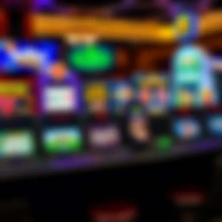 Diverse Selection of Online Casino Games An array of popular online casino games including slots and poker.