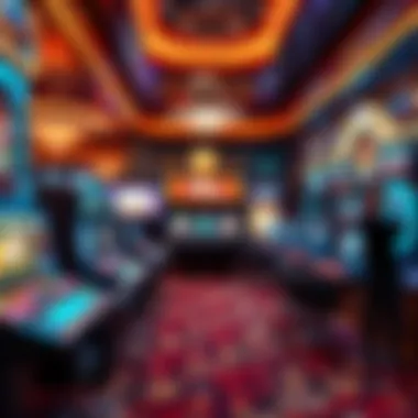 Virtual casino environment showcasing various games