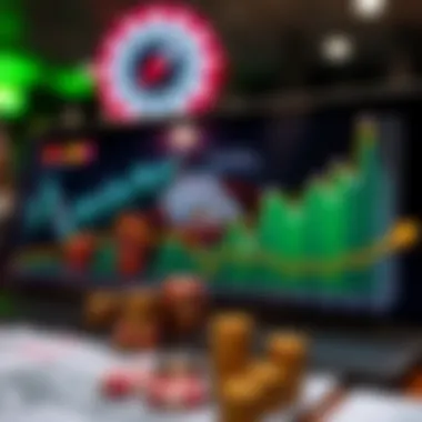 Graphs depicting trends in online gambling