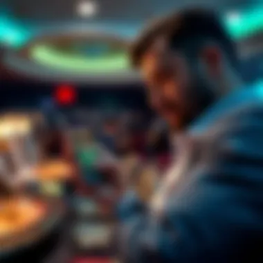 A user engaging with a casino app on a smartphone