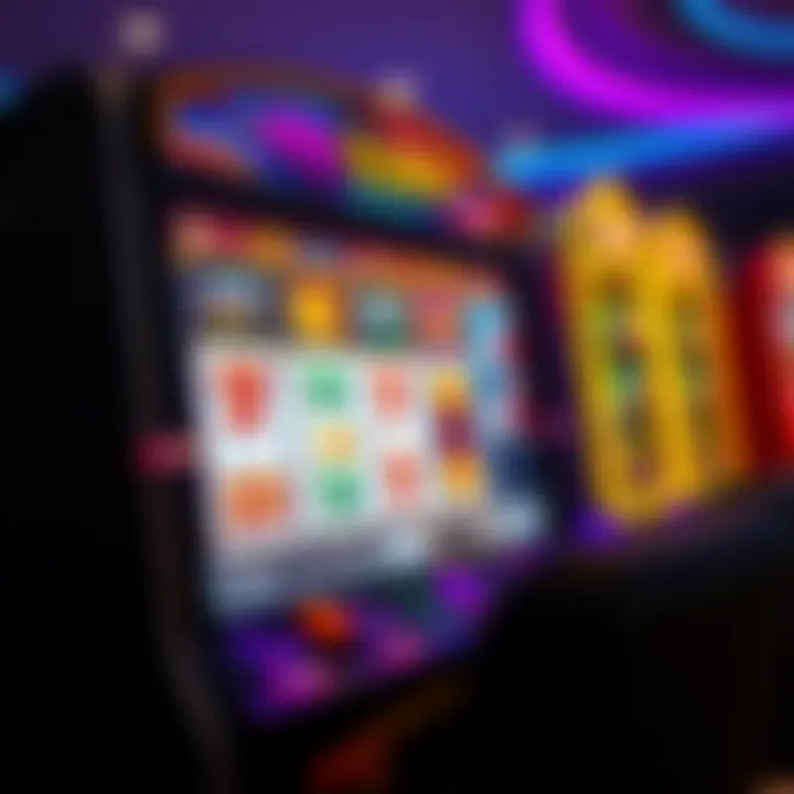 Vibrant online slots interface with colorful graphics