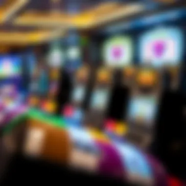 Diverse types of slot machines displayed in a casino setting