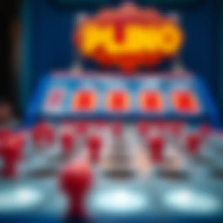 Plinko game board with pegs and slots