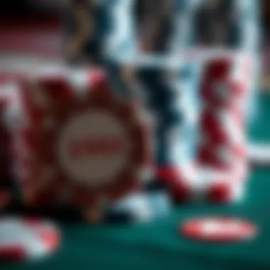 A close-up of poker chips with different denominations