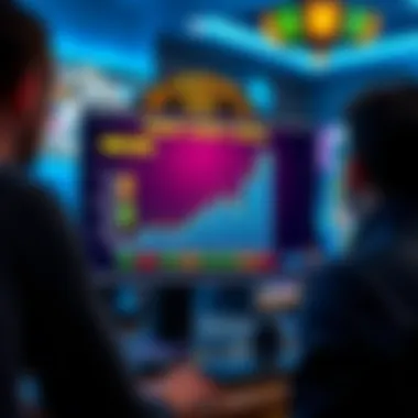 Graphical representation of betting trends in online gaming.