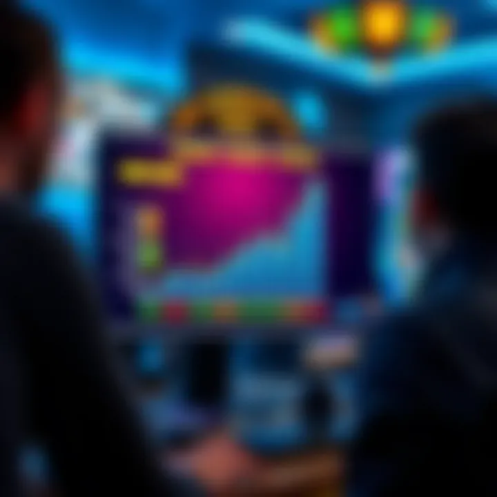 Graphical representation of betting trends in online gaming.