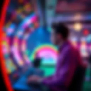 An immersive user experience illustration for online gaming.