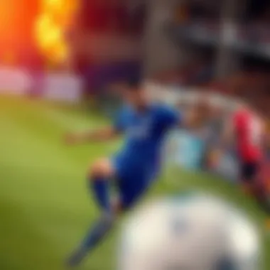 Exciting soccer match in action