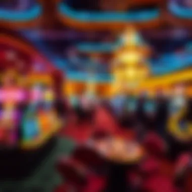 The Thrill of the Casino Floor A vibrant casino floor illuminated with lights and excitement
