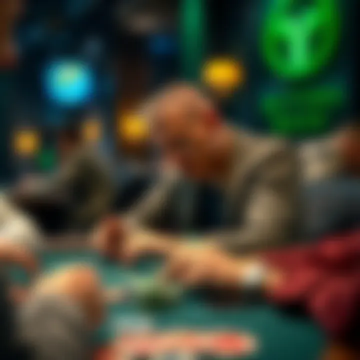 Strategic poker game at a table