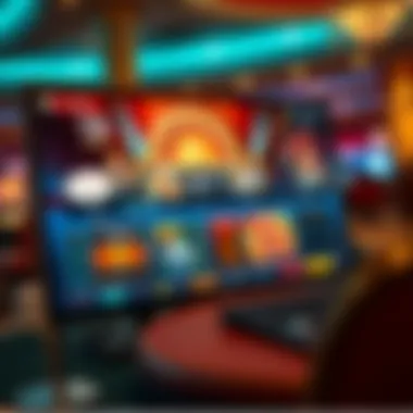 Illustration of user interface of an online casino highlighting functionality