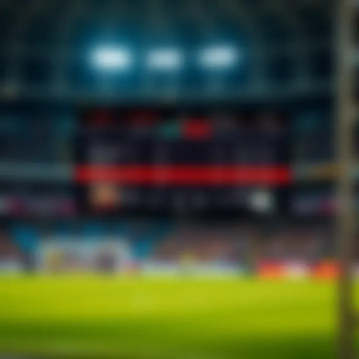 User interface of a live score platform